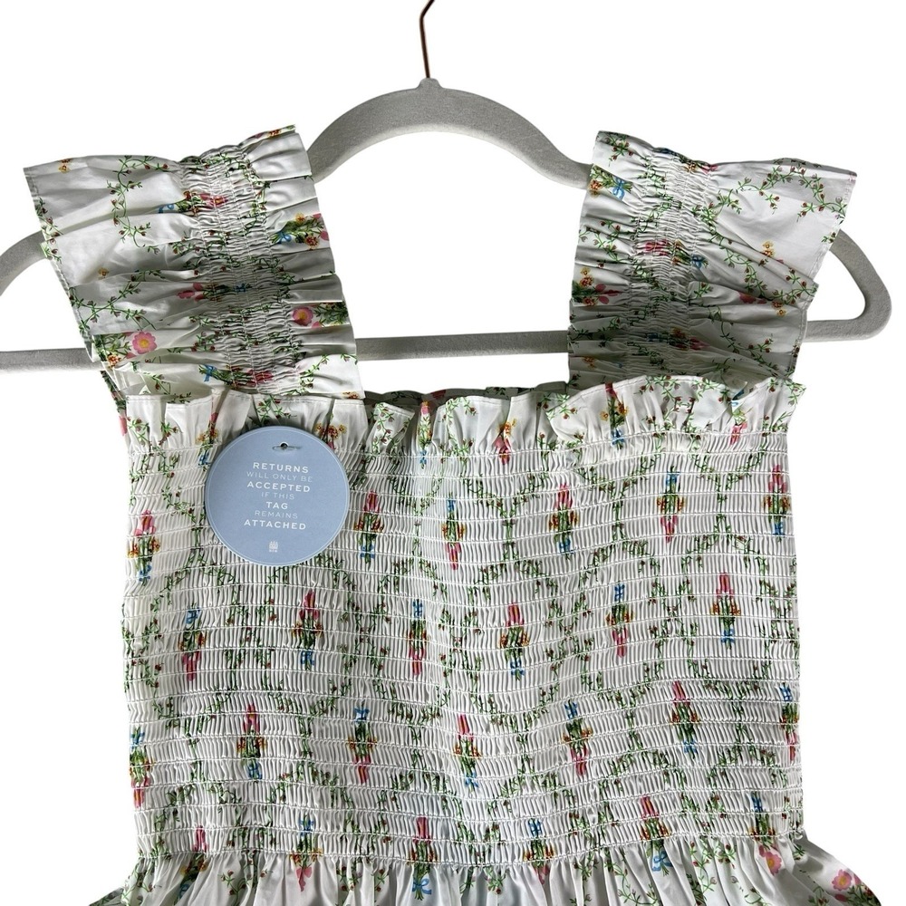 Hill House Home Ellie Nap Dress Pastel Trellis Floral Maxi Size S NWT Cotton - Picture 8 of 10